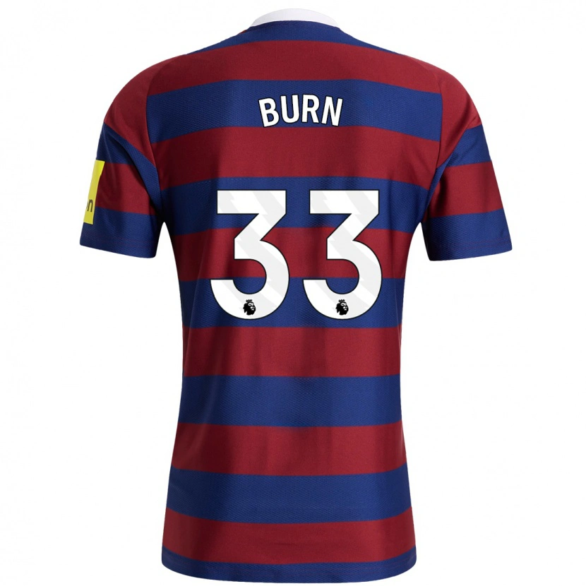 Danxen Herren Dan Burn #33 Burgunderrot Marineblau Auswärtstrikot Trikot 2024/25 T-Shirt