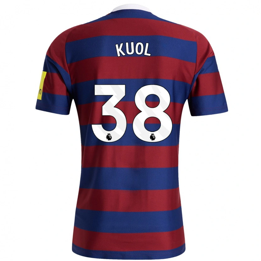 Danxen Herren Garang Kuol #38 Burgunderrot Marineblau Auswärtstrikot Trikot 2024/25 T-Shirt