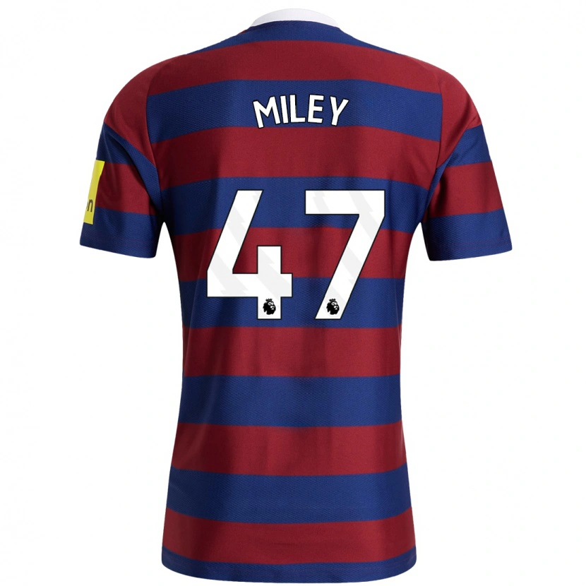 Danxen Herren Jamie Miley #47 Burgunderrot Marineblau Auswärtstrikot Trikot 2024/25 T-Shirt