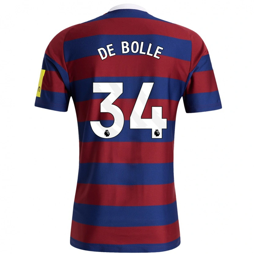 Danxen Herren Lucas De Bolle #34 Burgunderrot Marineblau Auswärtstrikot Trikot 2024/25 T-Shirt