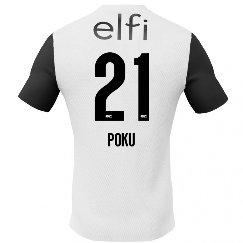 Danxen Herren Ernest Poku #21 Weiß Schwarz Auswärtstrikot Trikot 2024/25 T-Shirt