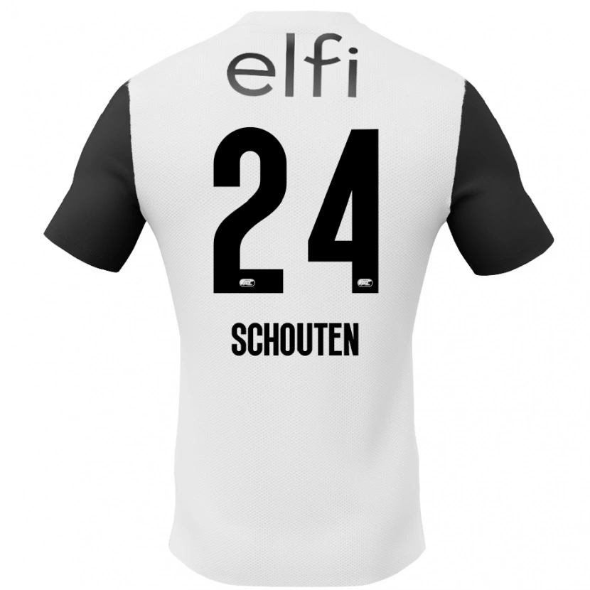 Danxen Herren Lewis Schouten #24 Weiß Schwarz Auswärtstrikot Trikot 2024/25 T-Shirt