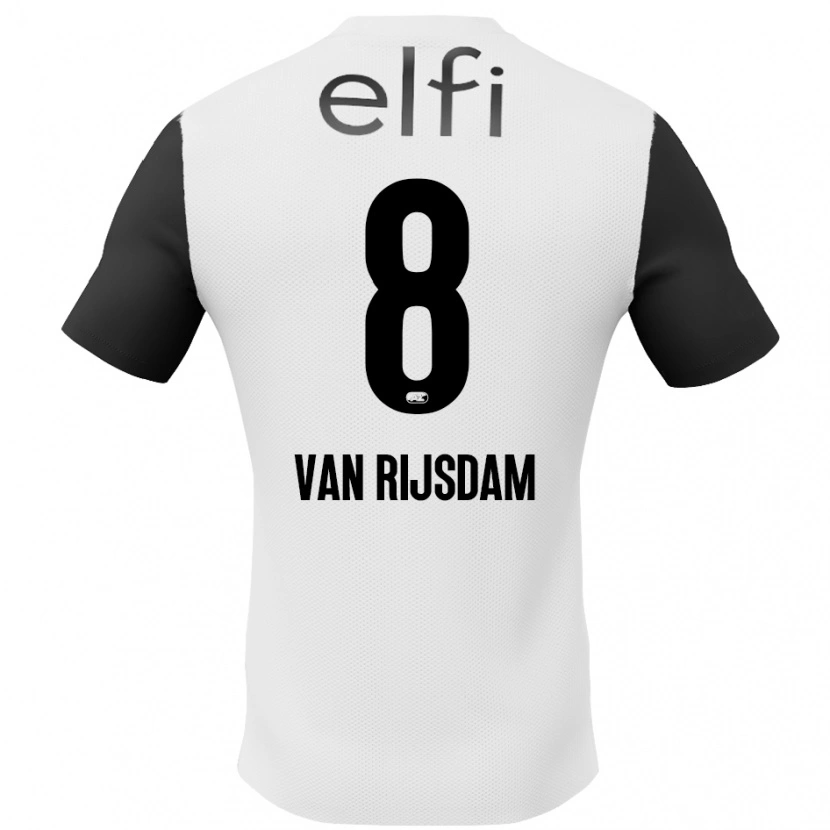 Danxen Herren Julian Van Rijsdam #8 Weiß Schwarz Auswärtstrikot Trikot 2024/25 T-Shirt