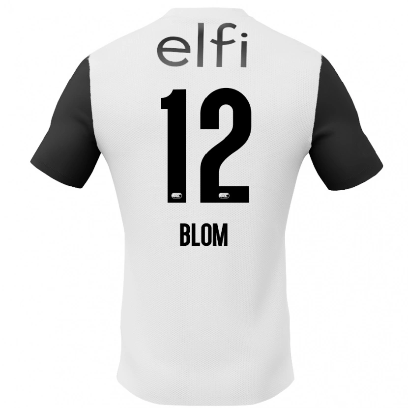 Danxen Herren Robin Blom #12 Weiß Schwarz Auswärtstrikot Trikot 2024/25 T-Shirt