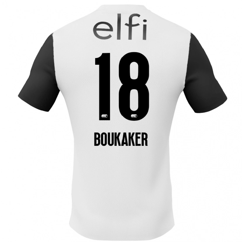 Danxen Herren Romaissa Boukaker #18 Weiß Schwarz Auswärtstrikot Trikot 2024/25 T-Shirt