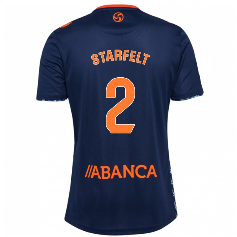 Danxen Herren Carl Starfelt #2 Marineblau Auswärtstrikot Trikot 2024/25 T-Shirt