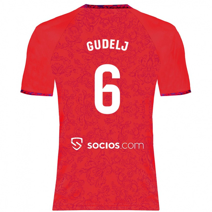 Danxen Herren Nemanja Gudelj #6 Rot Auswärtstrikot Trikot 2024/25 T-Shirt