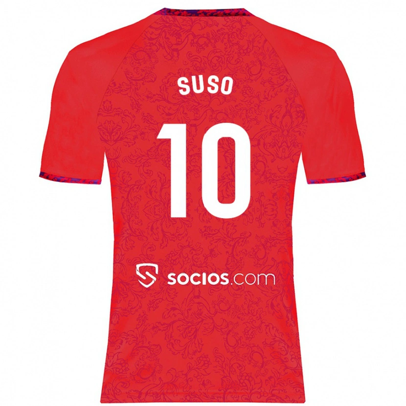 Danxen Herren Suso #10 Rot Auswärtstrikot Trikot 2024/25 T-Shirt
