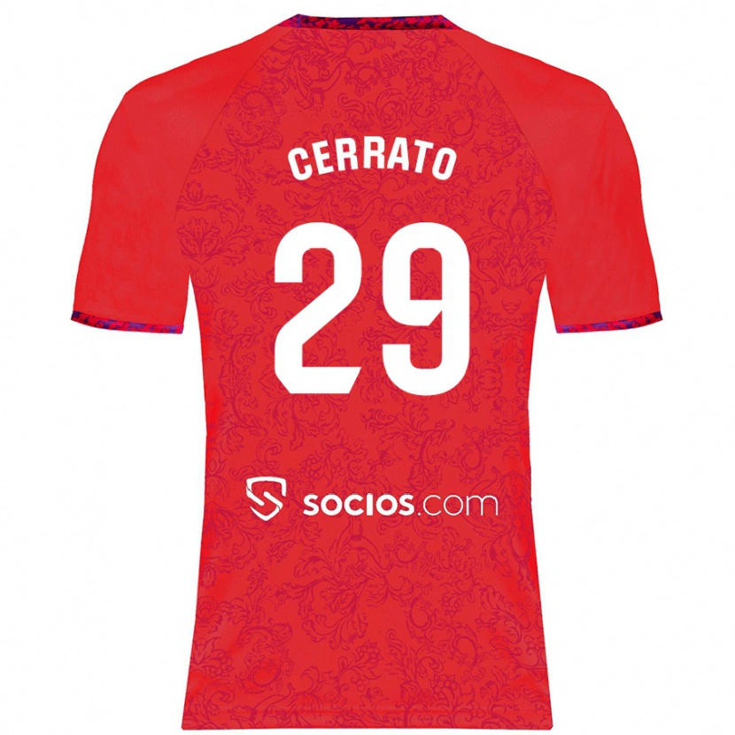 Danxen Herren Alba Cerrato #29 Rot Auswärtstrikot Trikot 2024/25 T-Shirt