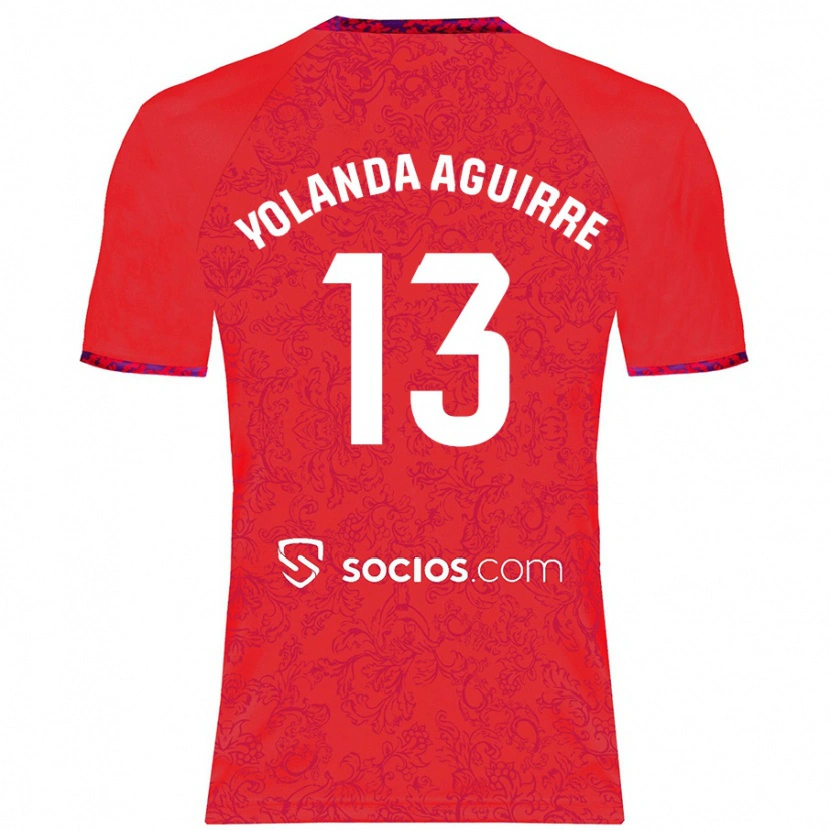 Danxen Herren Yolanda Aguirre Gutiérrez #13 Rot Auswärtstrikot Trikot 2024/25 T-Shirt
