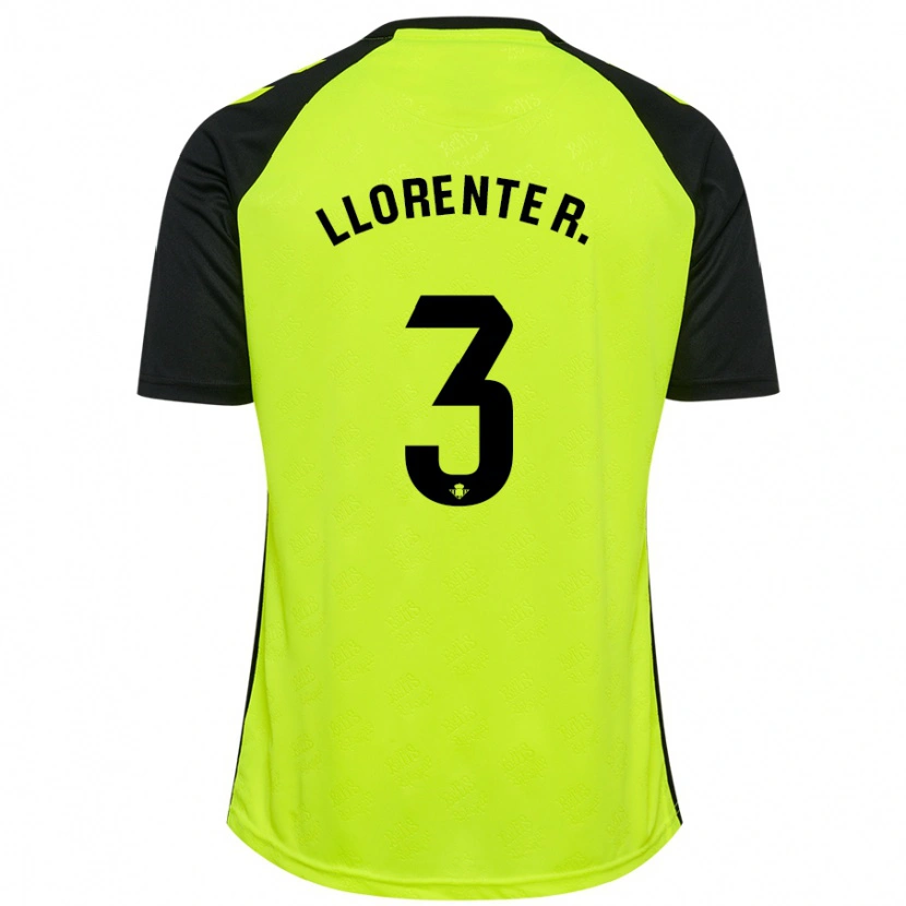 Danxen Herren Diego Llorente #3 Fluoreszierendes Gelb Schwarz Auswärtstrikot Trikot 2024/25 T-Shirt
