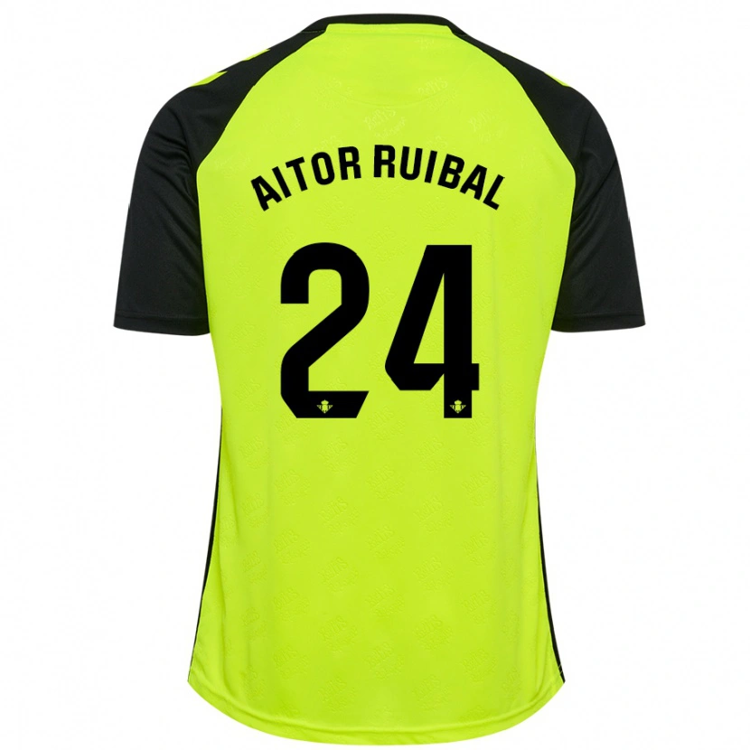 Danxen Herren Aitor Ruibal #24 Fluoreszierendes Gelb Schwarz Auswärtstrikot Trikot 2024/25 T-Shirt