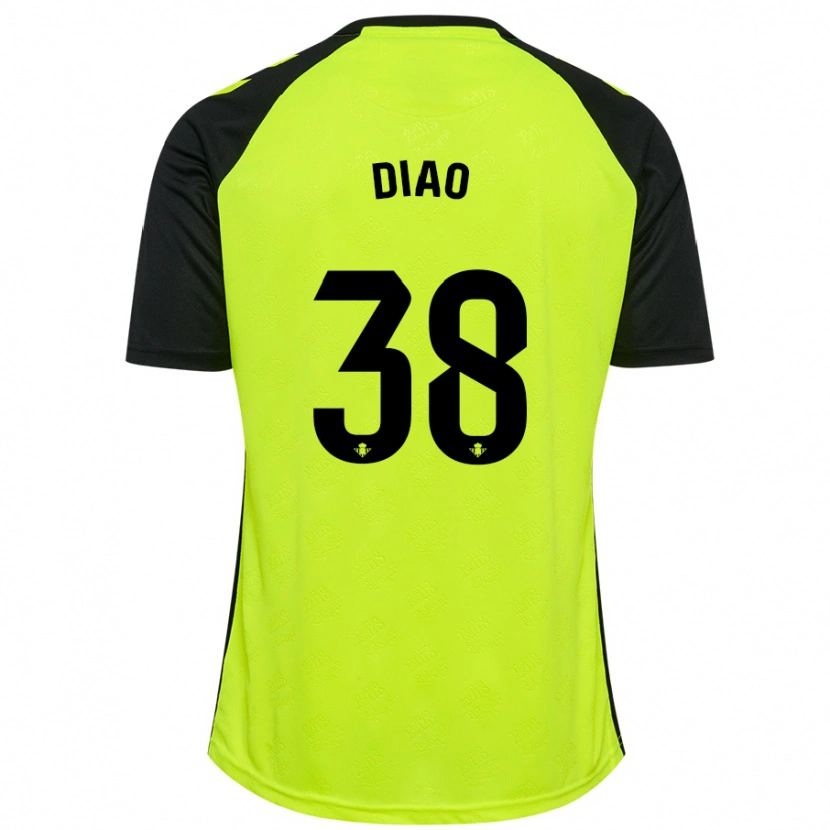 Danxen Herren Assane Diao #38 Fluoreszierendes Gelb Schwarz Auswärtstrikot Trikot 2024/25 T-Shirt
