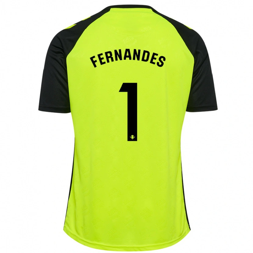 Danxen Herren Guilherme Fernandes #1 Fluoreszierendes Gelb Schwarz Auswärtstrikot Trikot 2024/25 T-Shirt