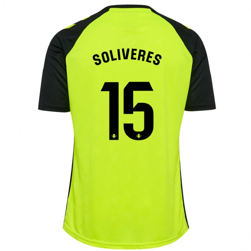 Danxen Herren Gema Soliveres #15 Fluoreszierendes Gelb Schwarz Auswärtstrikot Trikot 2024/25 T-Shirt