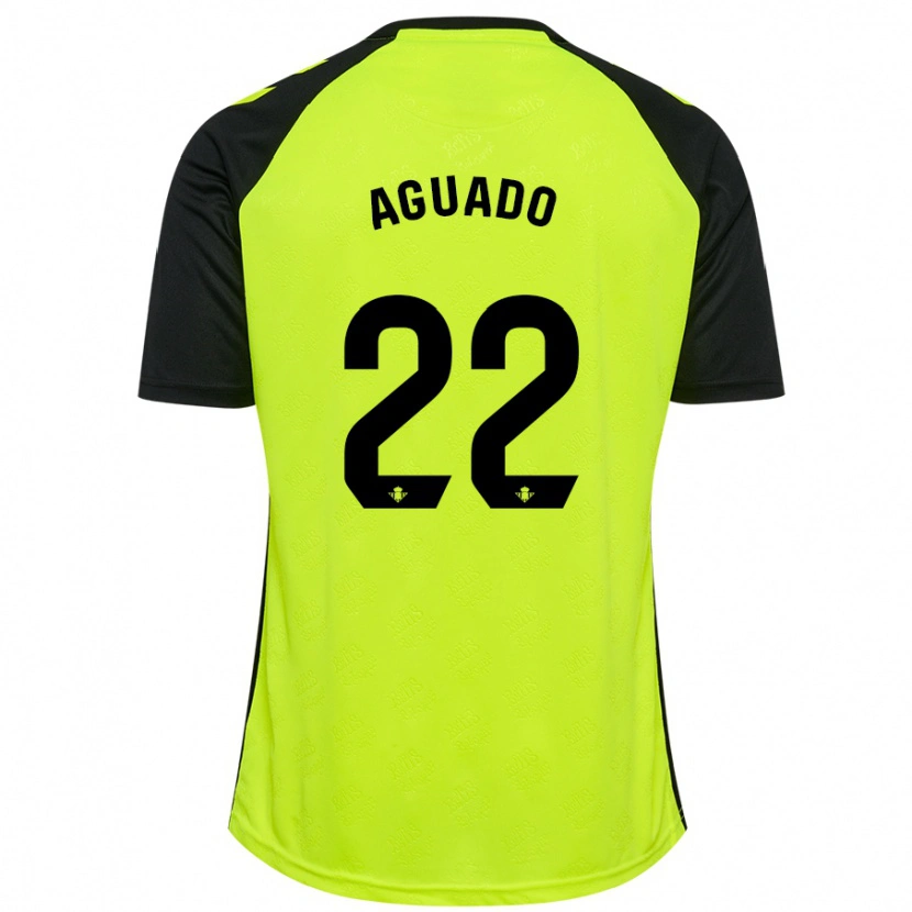 Danxen Herren Júlia Aguado #22 Fluoreszierendes Gelb Schwarz Auswärtstrikot Trikot 2024/25 T-Shirt