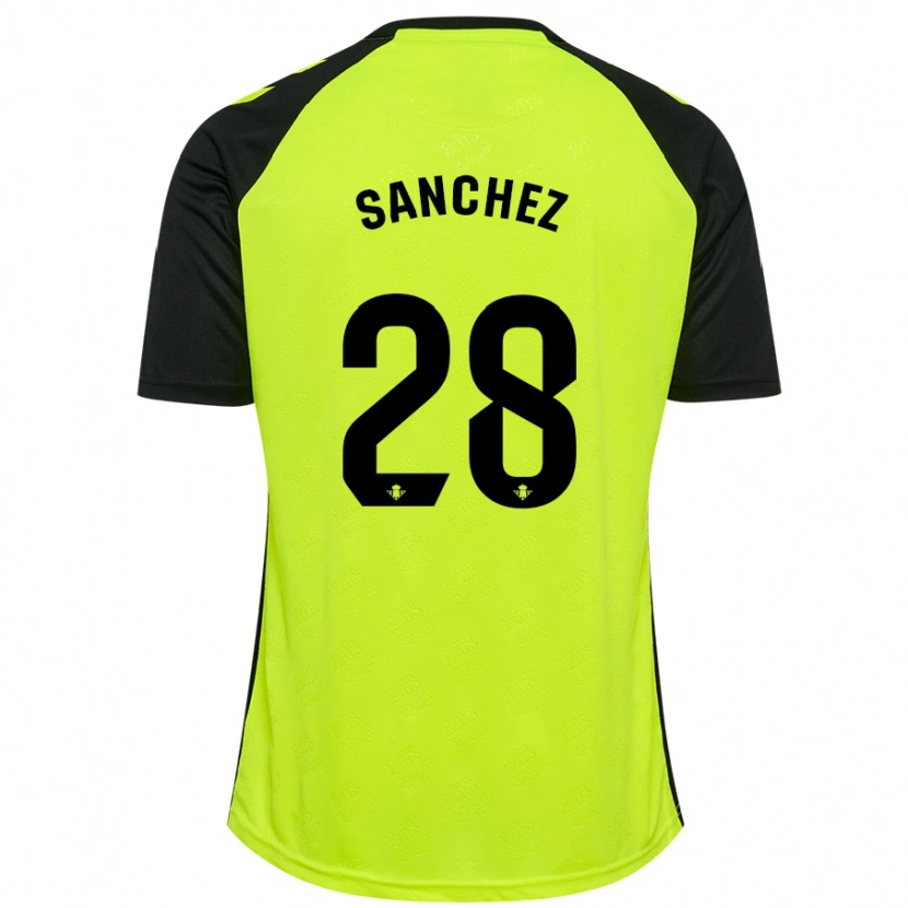 Danxen Herren Marina Sánchez #28 Fluoreszierendes Gelb Schwarz Auswärtstrikot Trikot 2024/25 T-Shirt