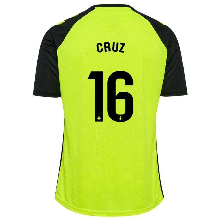 Danxen Herren Juan Cruz #16 Fluoreszierendes Gelb Schwarz Auswärtstrikot Trikot 2024/25 T-Shirt