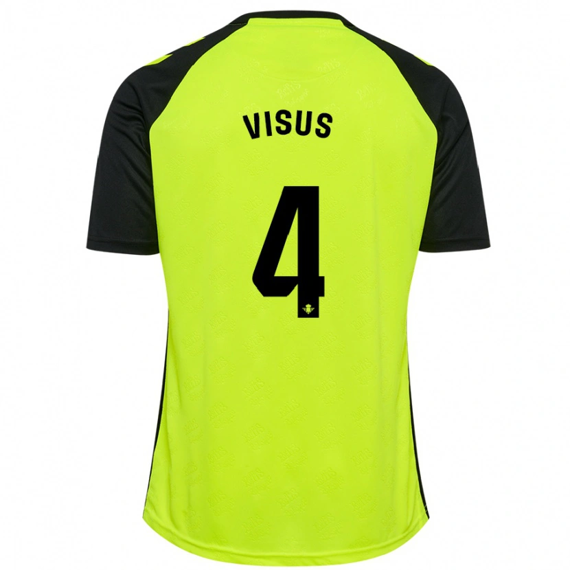 Danxen Herren Ricardo Visus #4 Fluoreszierendes Gelb Schwarz Auswärtstrikot Trikot 2024/25 T-Shirt