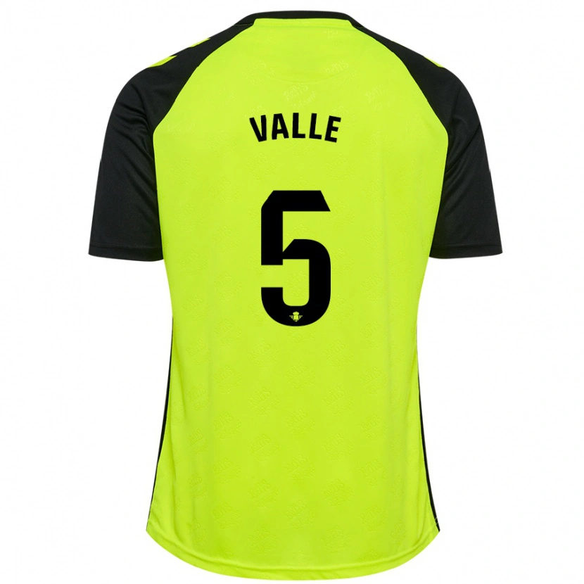 Danxen Herren María Valle López #5 Fluoreszierendes Gelb Schwarz Auswärtstrikot Trikot 2024/25 T-Shirt