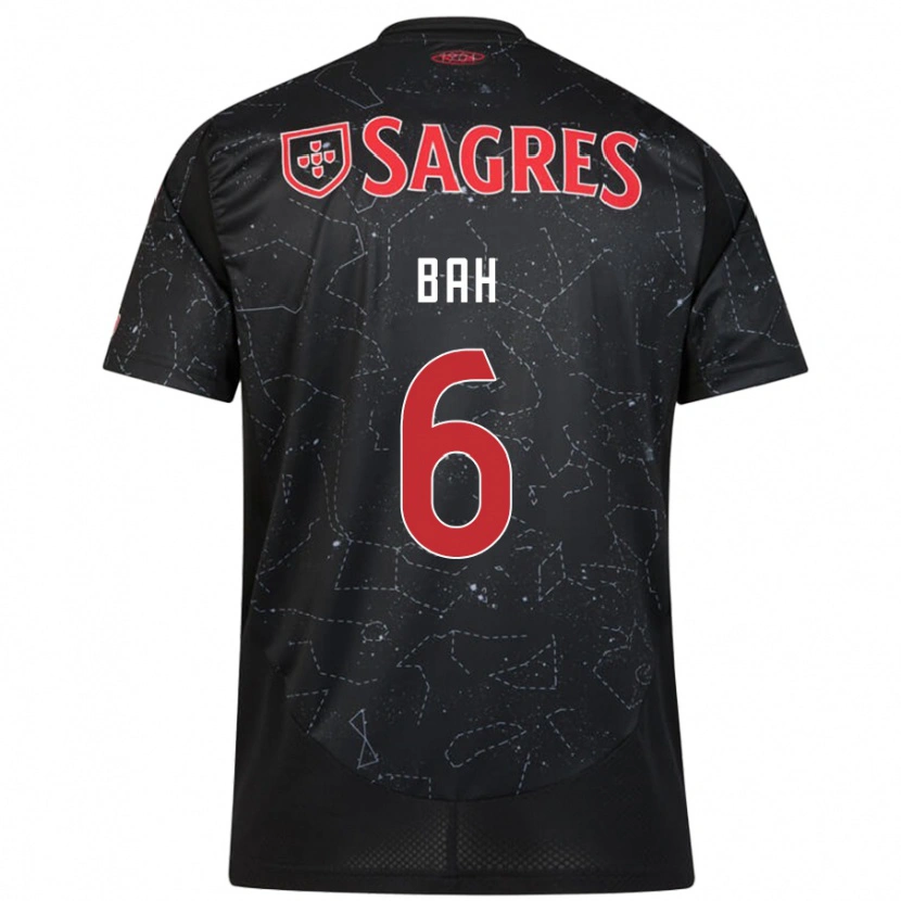 Danxen Herren Alexander Bah #6 Schwarz Rot Auswärtstrikot Trikot 2024/25 T-Shirt