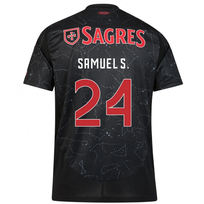 Danxen Herren Samuel Soares #24 Schwarz Rot Auswärtstrikot Trikot 2024/25 T-Shirt