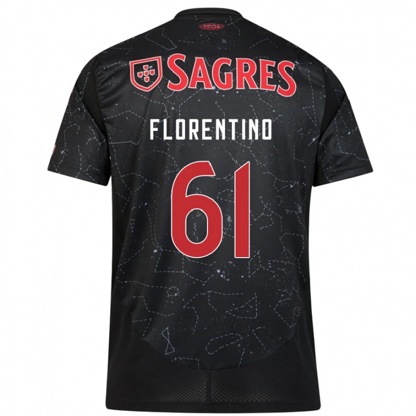 Danxen Herren Florentino #61 Schwarz Rot Auswärtstrikot Trikot 2024/25 T-Shirt