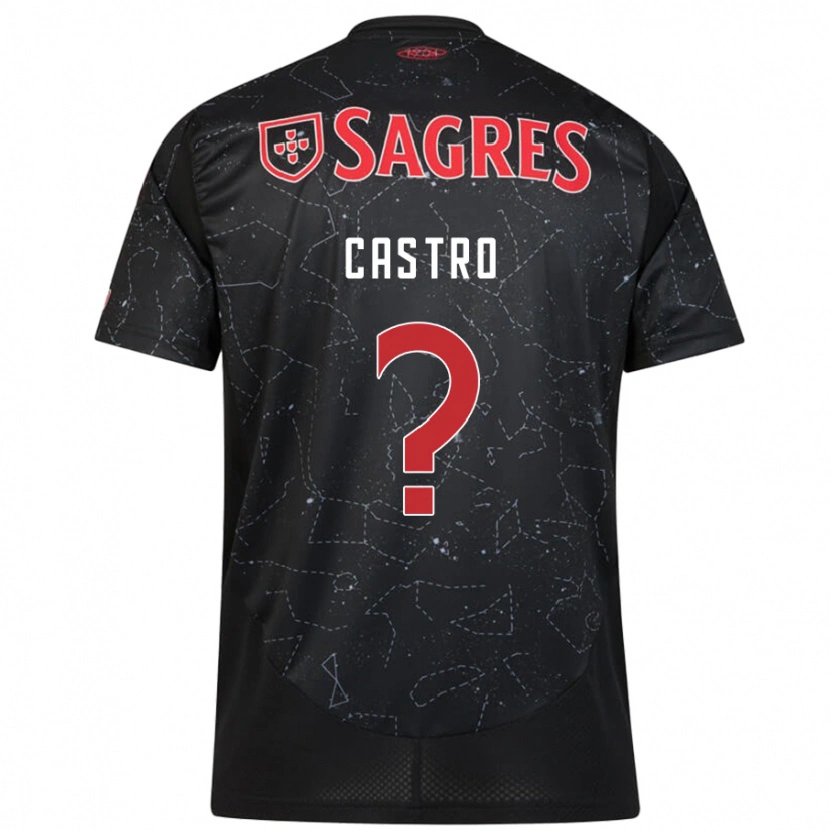 Danxen Herren Guilherme Castro #0 Schwarz Rot Auswärtstrikot Trikot 2024/25 T-Shirt
