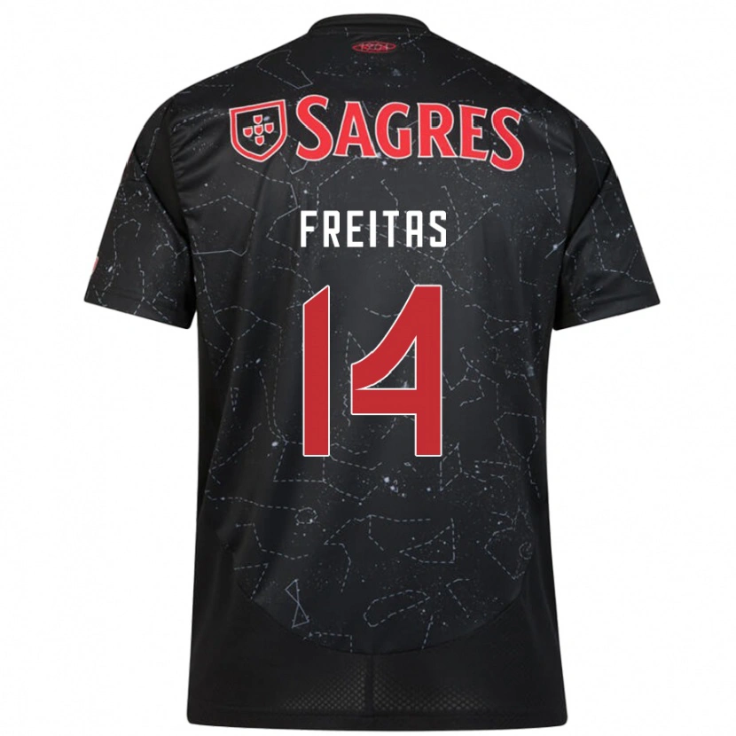 Danxen Herren Tiago Freitas #14 Schwarz Rot Auswärtstrikot Trikot 2024/25 T-Shirt