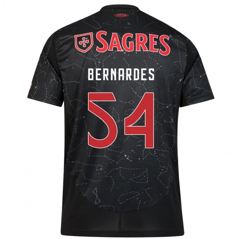 Danxen Herren Bernardes #54 Schwarz Rot Auswärtstrikot Trikot 2024/25 T-Shirt