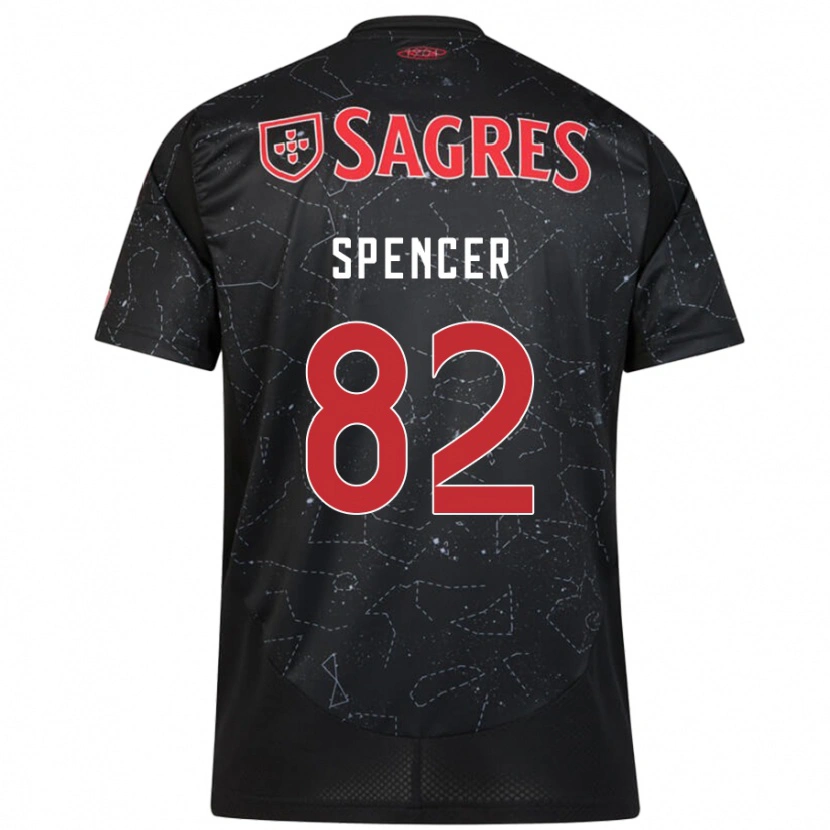 Danxen Herren Diogo Spencer #82 Schwarz Rot Auswärtstrikot Trikot 2024/25 T-Shirt