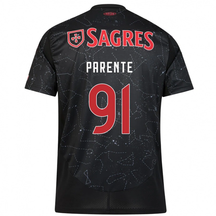 Danxen Herren Tiago Parente #91 Schwarz Rot Auswärtstrikot Trikot 2024/25 T-Shirt