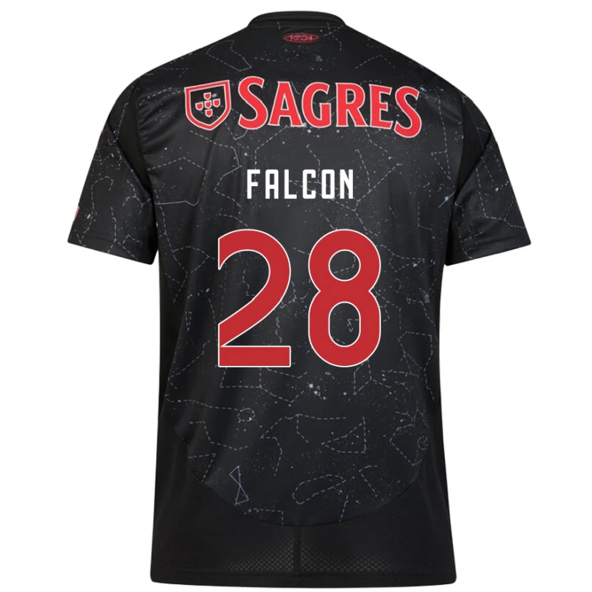 Danxen Herren Andrea Falcón #28 Schwarz Rot Auswärtstrikot Trikot 2024/25 T-Shirt