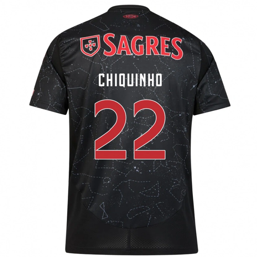 Danxen Herren Chiquinho #22 Schwarz Rot Auswärtstrikot Trikot 2024/25 T-Shirt