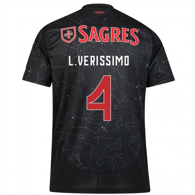 Danxen Herren Lucas Verissimo #4 Schwarz Rot Auswärtstrikot Trikot 2024/25 T-Shirt