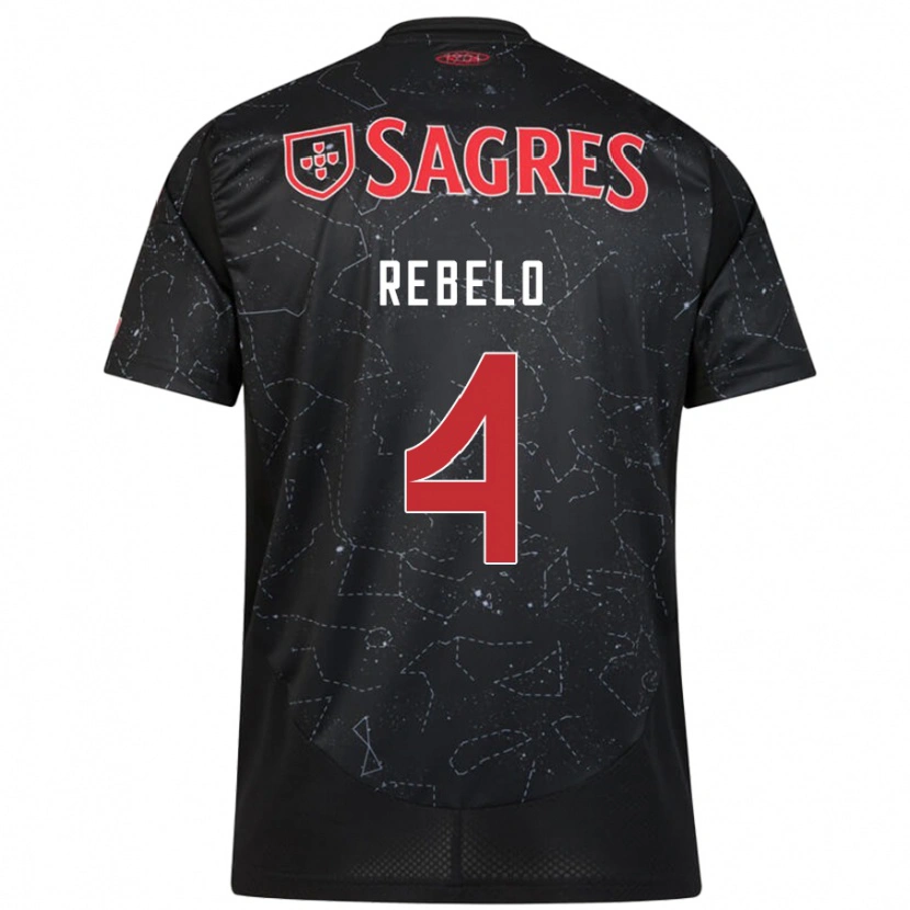 Danxen Herren Silvia Rebelo #4 Schwarz Rot Auswärtstrikot Trikot 2024/25 T-Shirt