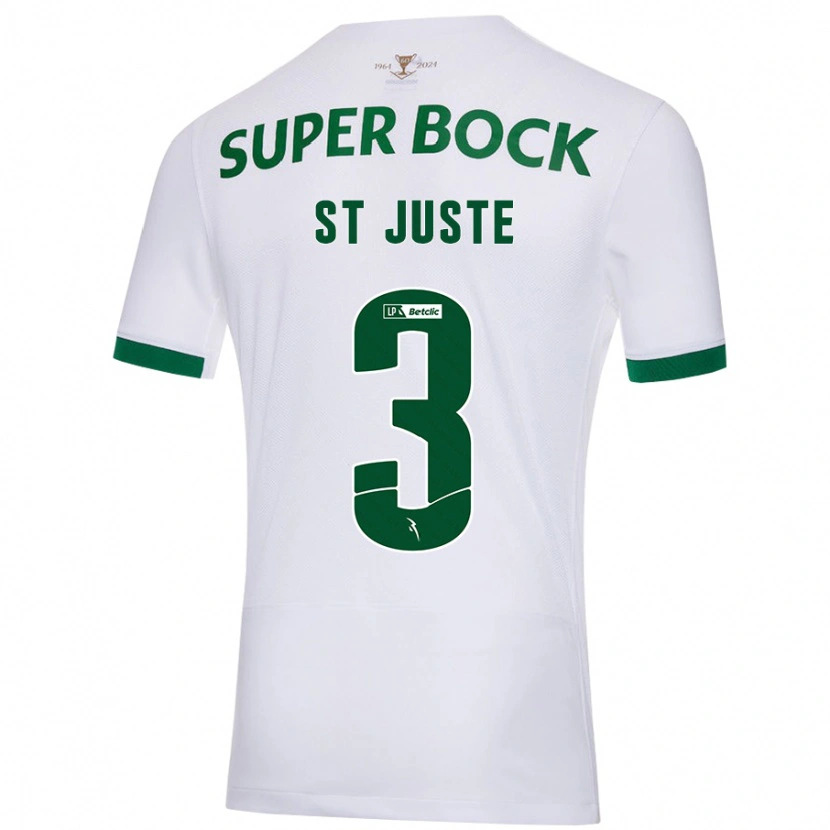 Danxen Herren Jerry St. Juste #3 Weiß Grün Auswärtstrikot Trikot 2024/25 T-Shirt
