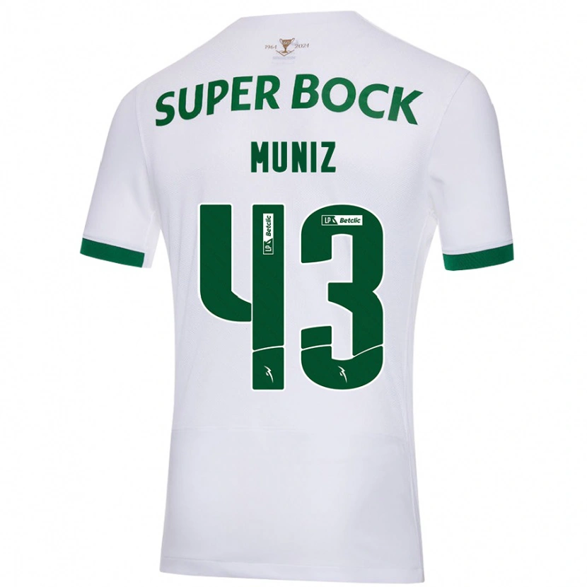 Danxen Herren João Muniz #43 Weiß Grün Auswärtstrikot Trikot 2024/25 T-Shirt