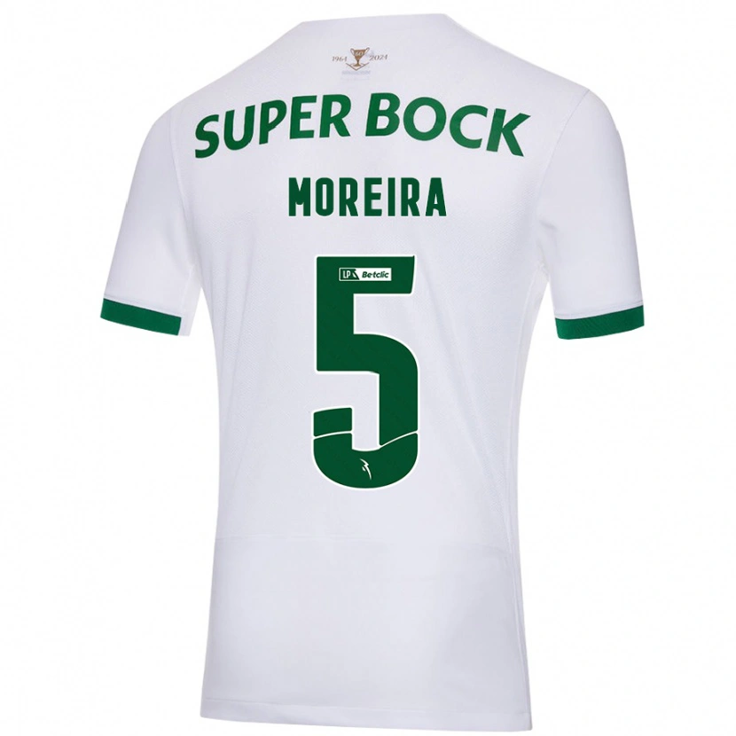 Danxen Herren David Moreira #5 Weiß Grün Auswärtstrikot Trikot 2024/25 T-Shirt