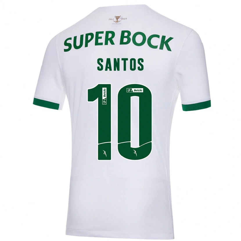 Danxen Herren Guilherme Santos #10 Weiß Grün Auswärtstrikot Trikot 2024/25 T-Shirt