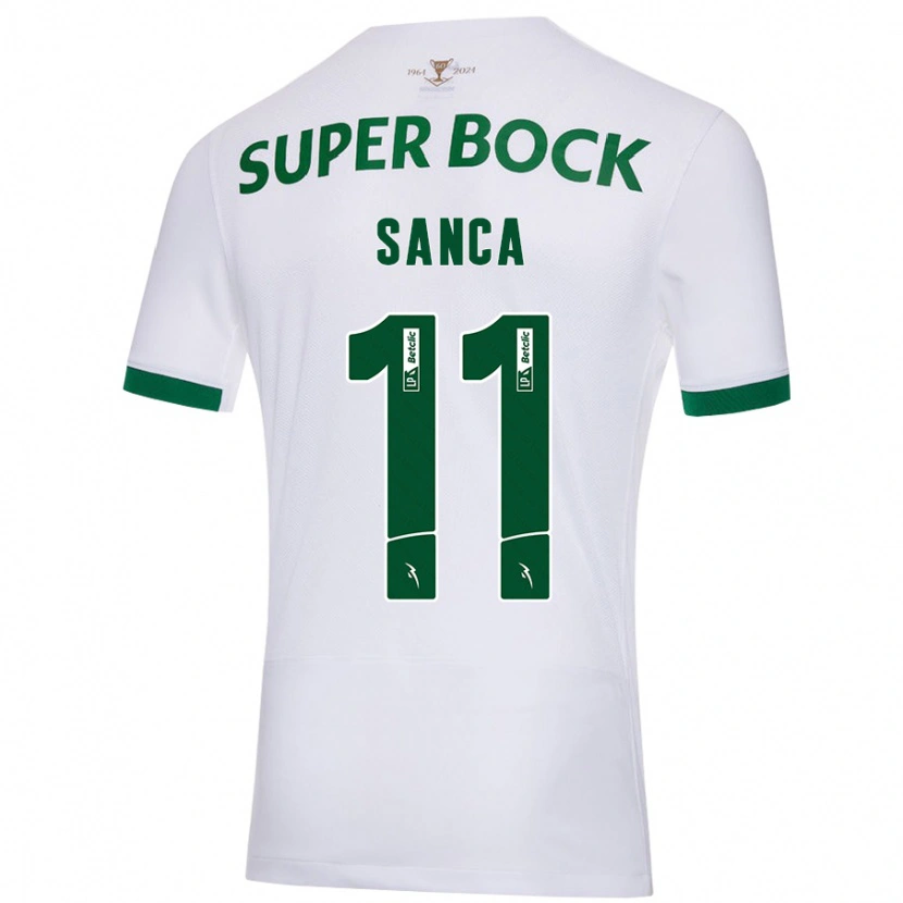Danxen Herren Pedro Sanca #11 Weiß Grün Auswärtstrikot Trikot 2024/25 T-Shirt