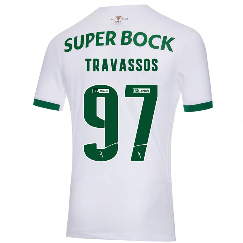 Danxen Herren Travassos #97 Weiß Grün Auswärtstrikot Trikot 2024/25 T-Shirt