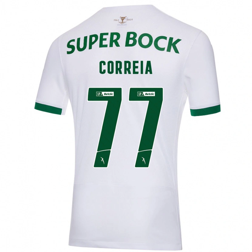 Danxen Herren Alícia Correia #77 Weiß Grün Auswärtstrikot Trikot 2024/25 T-Shirt