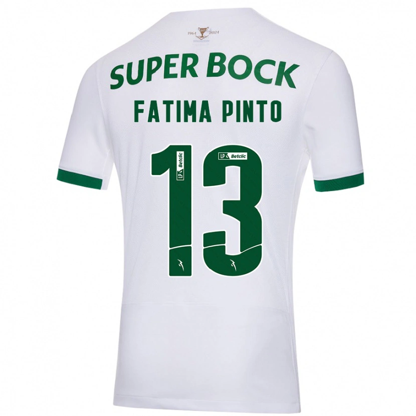 Danxen Herren Fátima Alexandra Figueira Pinto #13 Weiß Grün Auswärtstrikot Trikot 2024/25 T-Shirt
