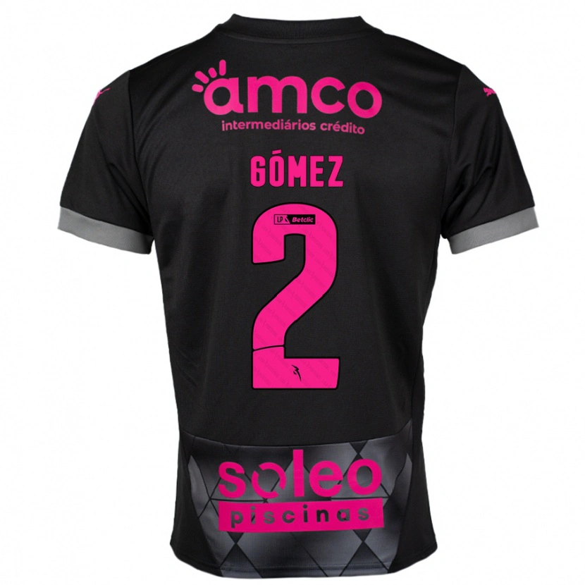 Danxen Herren Víctor Gómez #2 Schwarz Rosa Auswärtstrikot Trikot 2024/25 T-Shirt