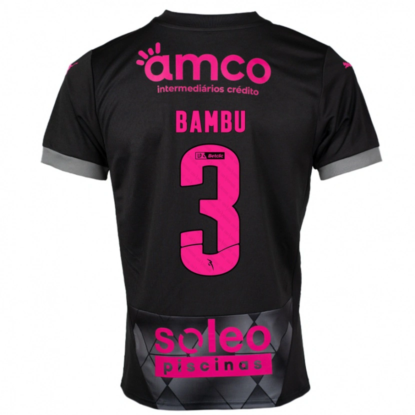 Danxen Herren Robson Bambu #3 Schwarz Rosa Auswärtstrikot Trikot 2024/25 T-Shirt