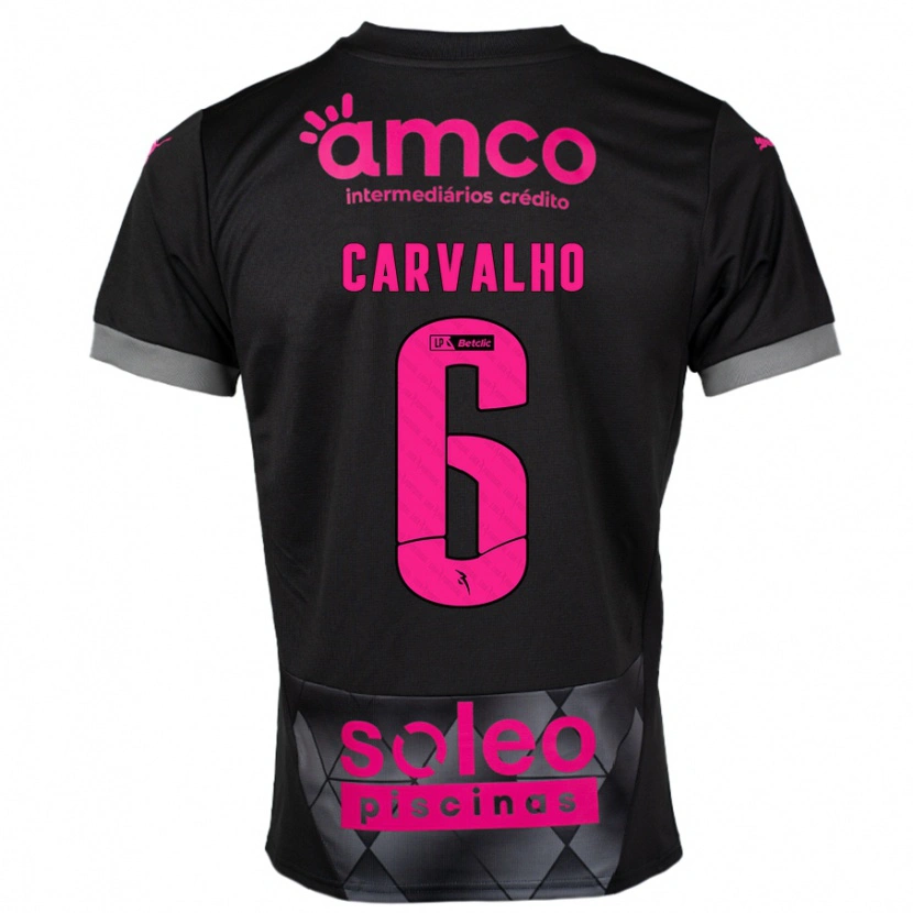Danxen Herren Vitor Carvalho #6 Schwarz Rosa Auswärtstrikot Trikot 2024/25 T-Shirt