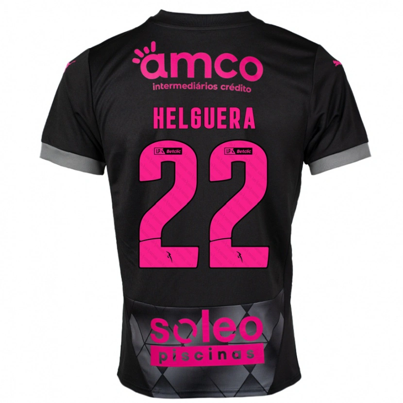 Danxen Herren Thiago Helguera #22 Schwarz Rosa Auswärtstrikot Trikot 2024/25 T-Shirt