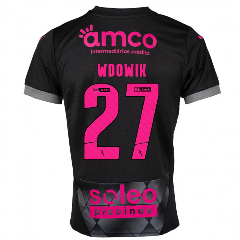 Danxen Herren Bartlomiej Wdowik #27 Schwarz Rosa Auswärtstrikot Trikot 2024/25 T-Shirt