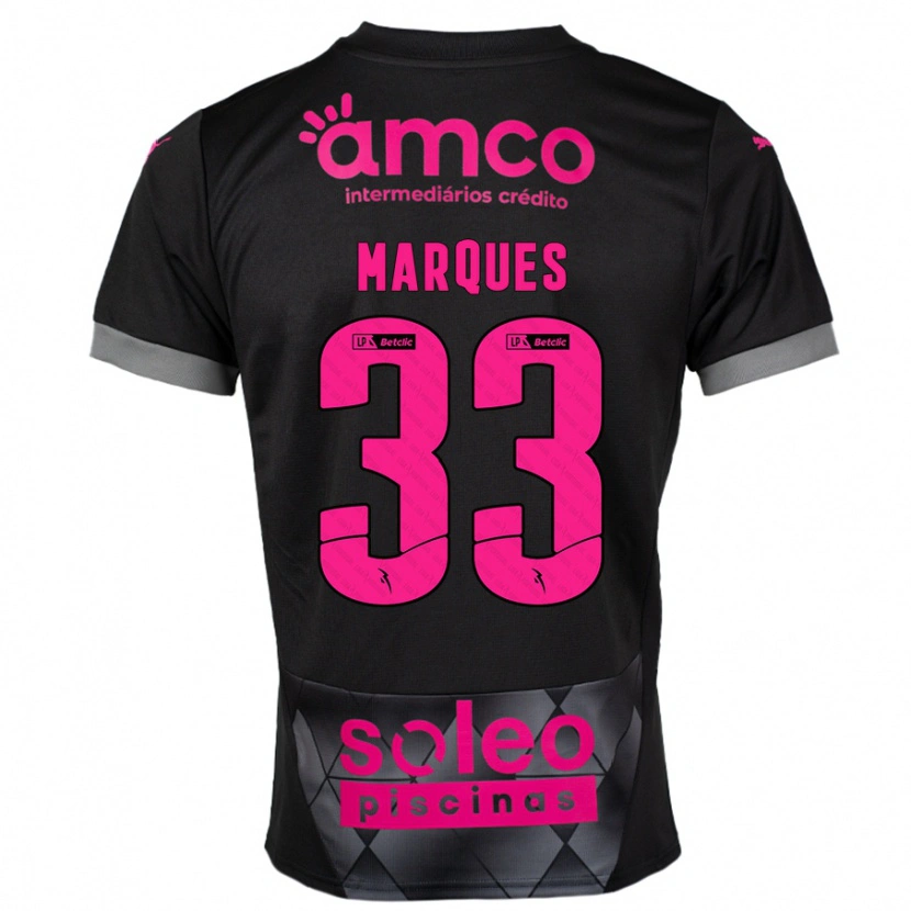 Danxen Herren João Marques #33 Schwarz Rosa Auswärtstrikot Trikot 2024/25 T-Shirt